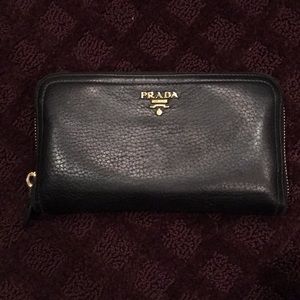 Authentic Prada Saffiano Zip-Around Wallet